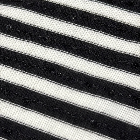 Express Black and White Striped 3/4 Sleeve Sequins Accented Mini Dress - XS - Picture 3 of 7